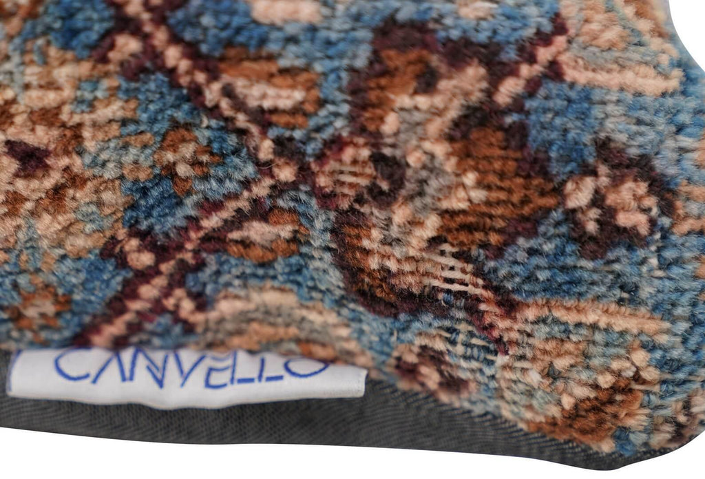 Canvello Antique Rug Silkroad Throw Pillows - 16"x24", angled view - House Of Avana