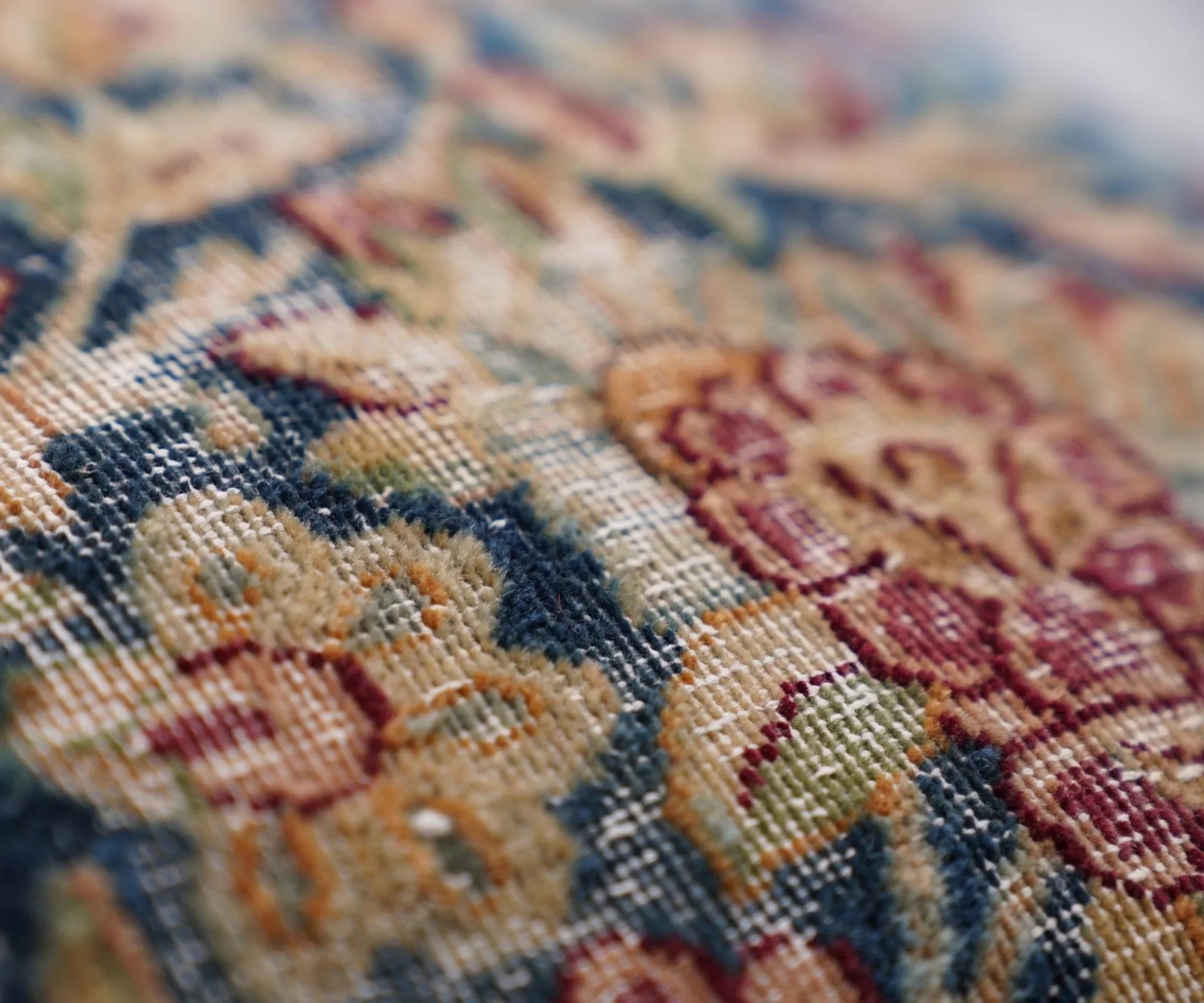 Canvello Kerman Rug Silkroad Throw Pillows - 18"x18", detail shot - House Of Avana