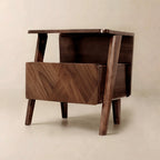 Rum Handcrafted Solid Wood Nightstand Megsu
