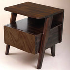 Rum Handcrafted Solid Wood Nightstand Megsu