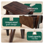Rum Handcrafted Solid Wood Nightstand Megsu
