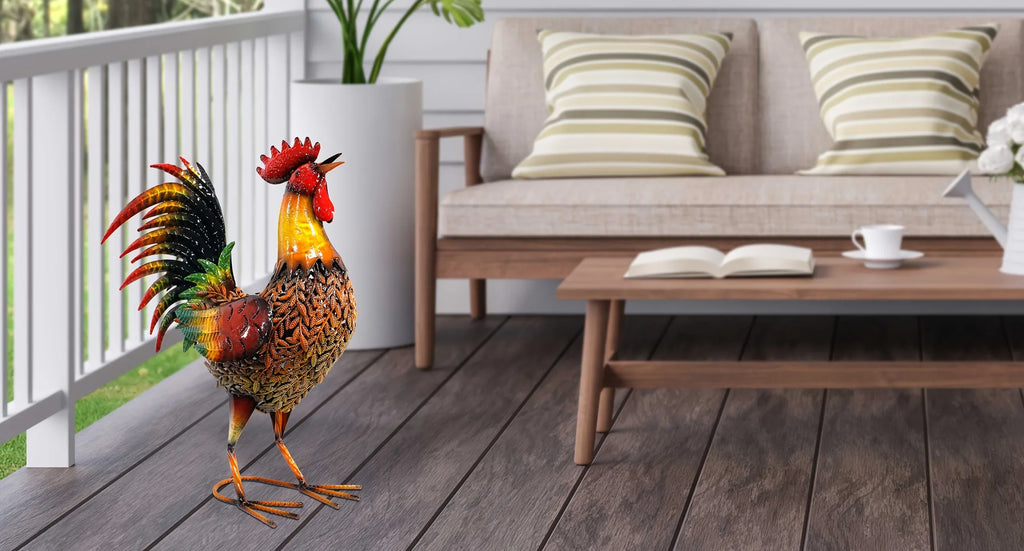 [Rustic Metal Garden Stake] Rustic 1pc Metal Garden Stake - Farmhouse Style Chicken Ornament Sculpture for Lawn, Garden, Yard, Farm, Outdoor Decor, Housewarming Gift, Home Decoration House Of Avana