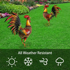 [Rustic Metal Garden Stake] Rustic 1pc Metal Garden Stake - Farmhouse Style Chicken Ornament Sculpture for Lawn, Garden, Yard, Farm, Outdoor Decor, Housewarming Gift, Home Decoration House Of Avana