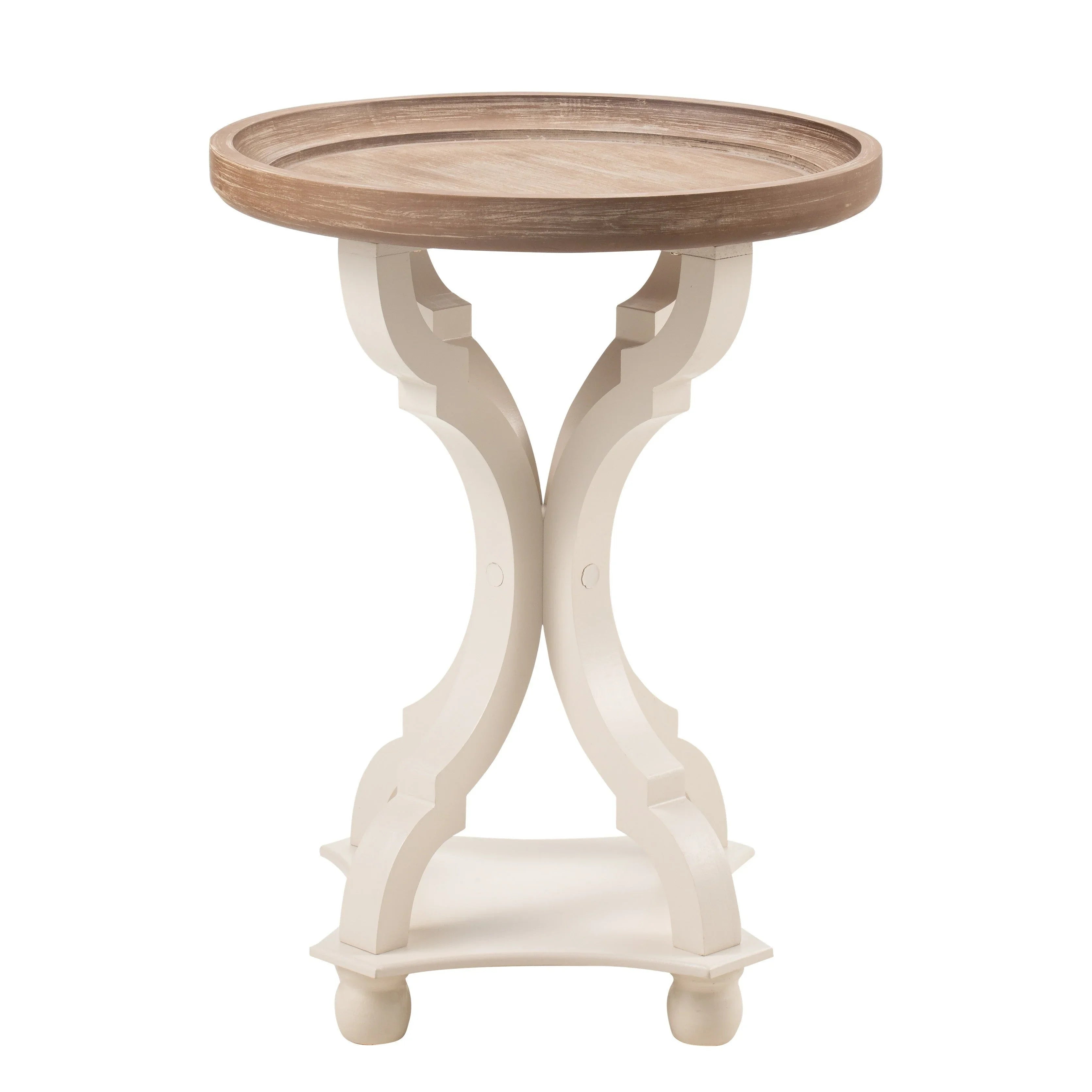 Rustic Farmhouse Cottagecore Accent End Table, Natural Tray Top Side Table House Of Avana