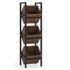 Rustic Farmhouse Industrial 3 Bin 36 Bottle Wine Rack Storage Display Shelf