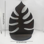 Rustic natural wood wall shelf with leaf design, easy mounting - House of Avana