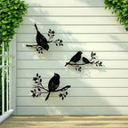 Rustic metal bird wall decor, 3D silhouette in distressed finish, hanging art - House of Avana
