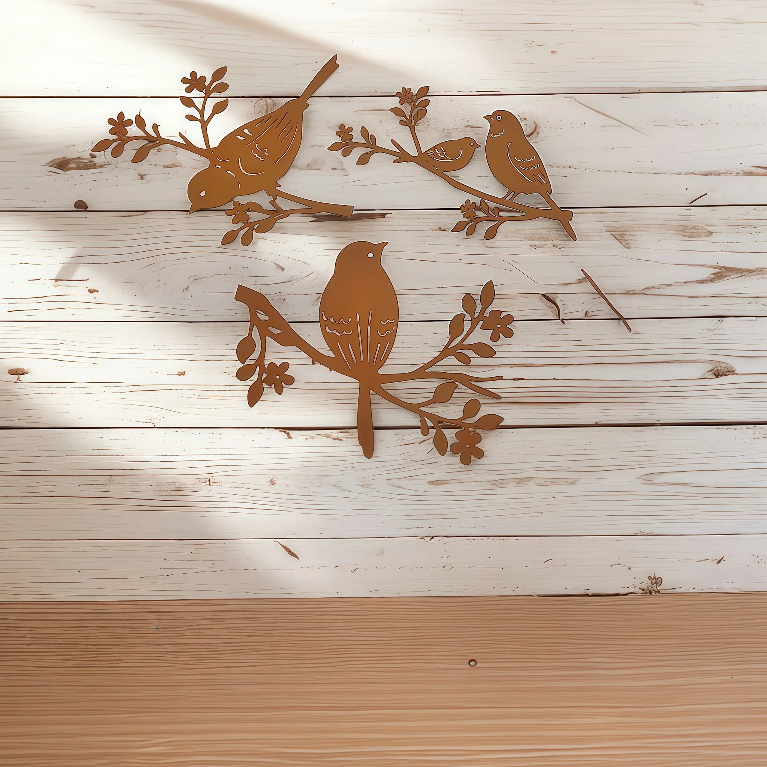 Rustic metal bird wall decor, 3D silhouette in distressed finish, hanging art - House of Avana