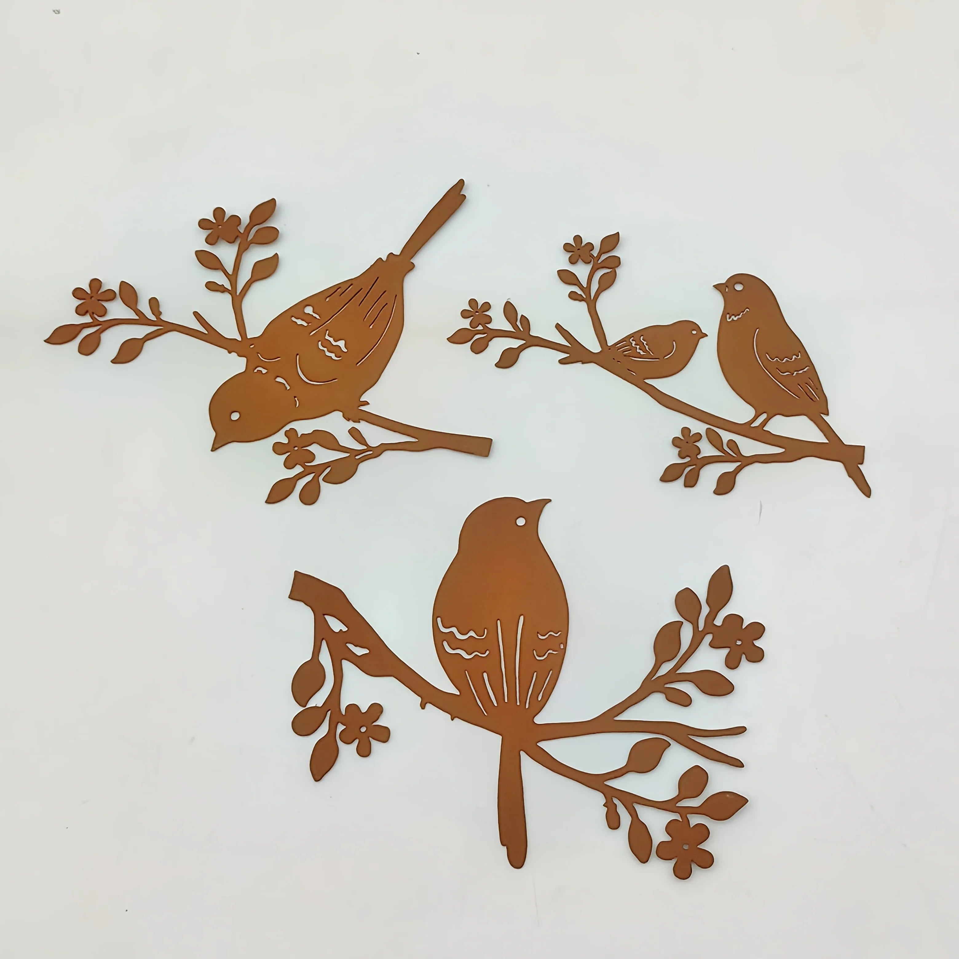 Rustic metal bird wall decor, 3D silhouette in distressed finish, hanging art - House of Avana