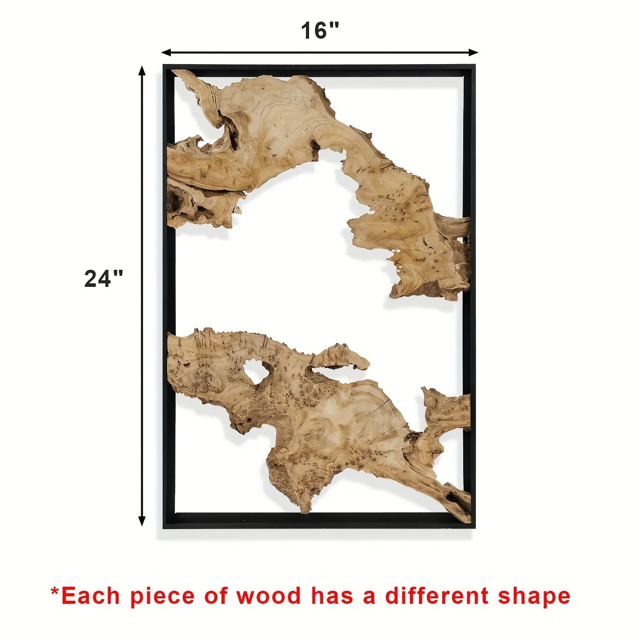 Rustic wooden wall art, natural wood tones, irregular shape - House of Avana