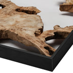 Rustic wooden wall art, natural wood tones, irregular shape - House of Avana