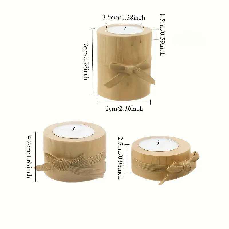 Multifunctional Wooden Holders for Candles and Planters, side view - House Of Avana