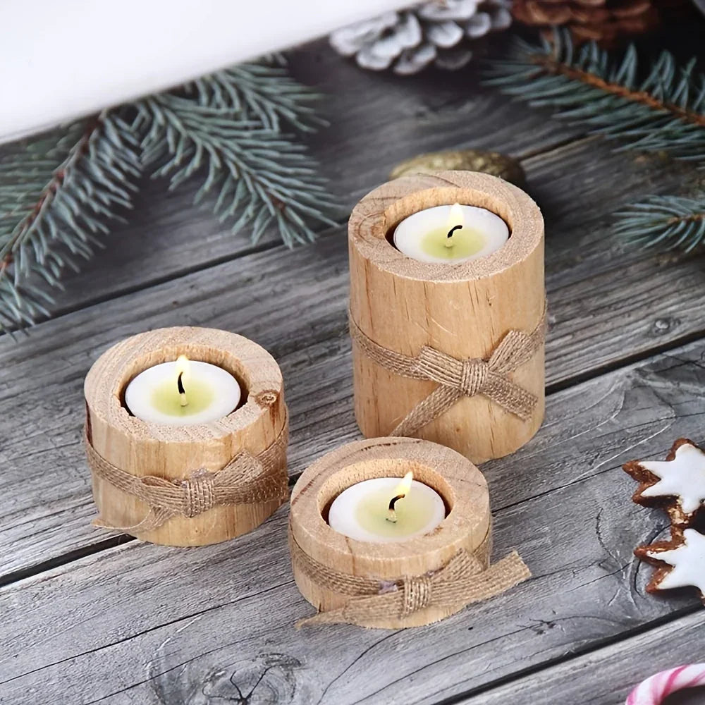 Multifunctional Wooden Holders for Candles and Planters, detail shot - House Of Avana