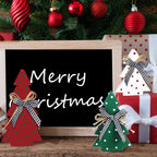 Christmas Tiered Tray Decoration Set - 3pcs Rustic Wooden Christmas Tree Design with Polka Dot Elements Table Centerpieces - Farmhouse Style Freestanding Display for Coffee Bar, Dining Table, Fireplace Mantel, Living Room Boo House Of Avana