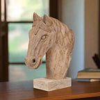 Rustic Wooden Horse Head Sculpture for Farmhouse Decor Vintage Shopper