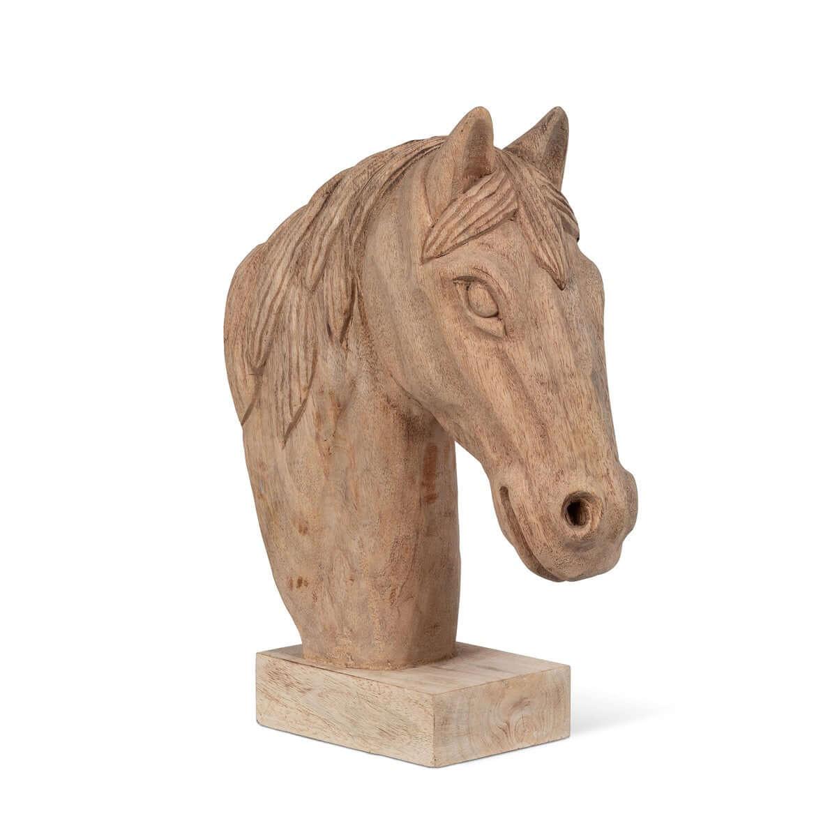 Rustic Wooden Horse Head Sculpture for Farmhouse Decor Vintage Shopper