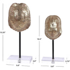 SAFAVIEH (Labeled as Eris) Set of 2 Golden Faux Turtle Shell Table Decor - Large & Small Tortoise-like Shells with Etched Scales, Base, Vintage Wedding & Home Centerpiece, Fully Assembled Plastic Replica (No Assembly Required House Of Avana