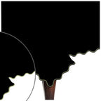 Scallop Embroidery Sateen Cotton Solid Table Cloth - Black PushpLinen