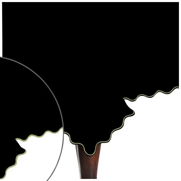 Scallop Embroidery Sateen Cotton Solid Table Cloth - Black PushpLinen