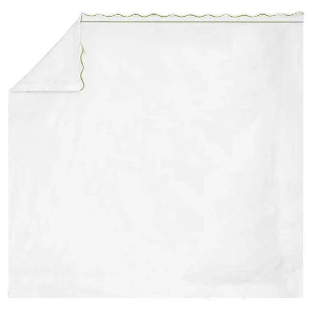 400TC Cotton Scallop Embroidery & Border Sateen Solid Sheet Set PushpLinen