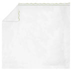 400TC Cotton Scallop Embroidery & Border Sateen Solid Sheet Set PushpLinen