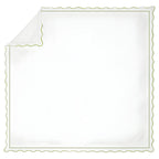 400TC Cotton Scallop Embroidery & Border Sateen Solid Duvet Cover Set PushpLinen