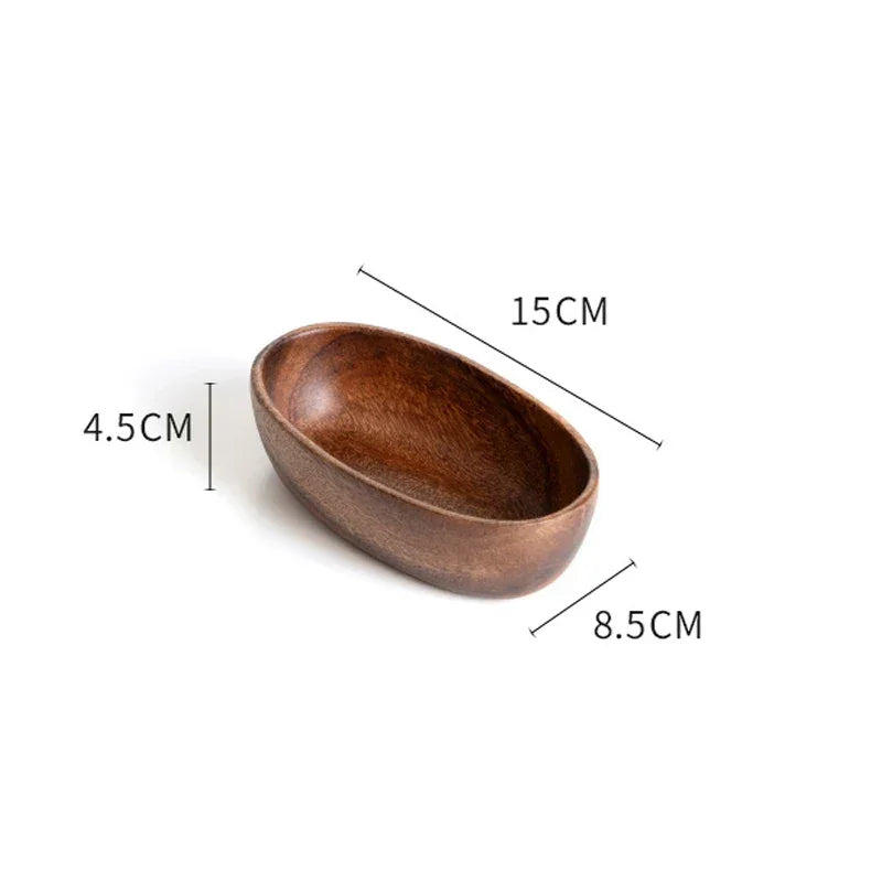 Japanese Style Solid Wood Tray Boat-shaped Walnut Wood Salad Bowl Dessert Snacks Fruit Sushi Plates Hotel Restaurant Kitchen - House Of Avana [[SKU:HOA-SRV-400]]