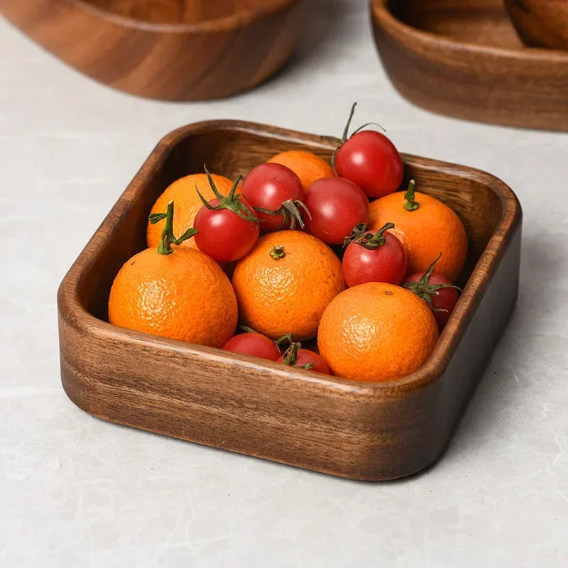 Japanese Style Solid Wood Tray Boat-shaped Walnut Wood Salad Bowl Dessert Snacks Fruit Sushi Plates Hotel Restaurant Kitchen - House Of Avana