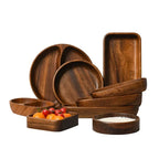 Japanese Style Solid Wood Tray Boat-shaped Walnut Wood Salad Bowl Dessert Snacks Fruit Sushi Plates Hotel Restaurant Kitchen - House Of Avana
