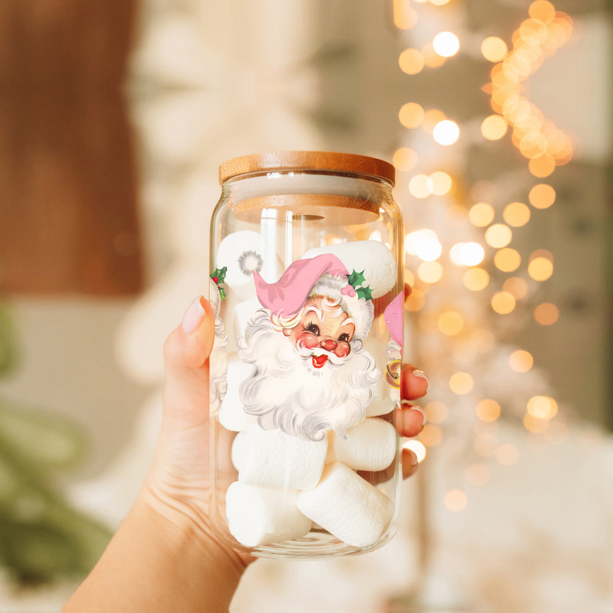 Vintage Pink Santa 17oz