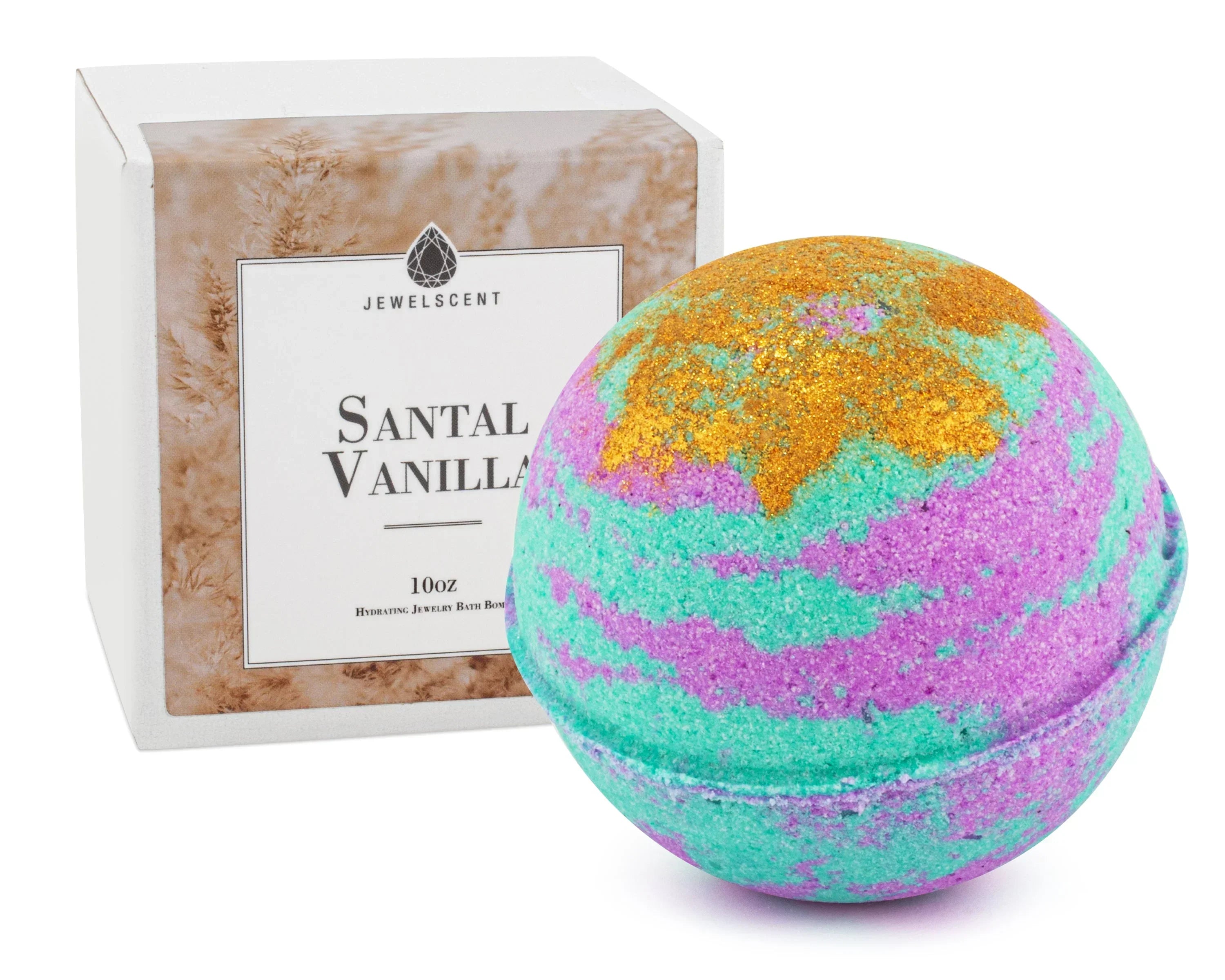 Santal Vanilla 10oz Jewelry Bath Bomb JewelScent