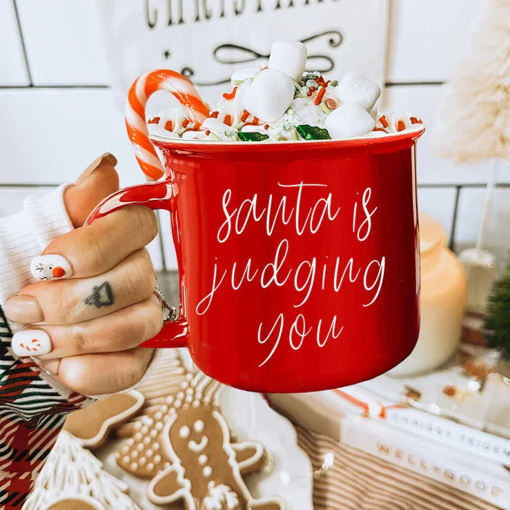 Santa is Judging Mug Gia Roma