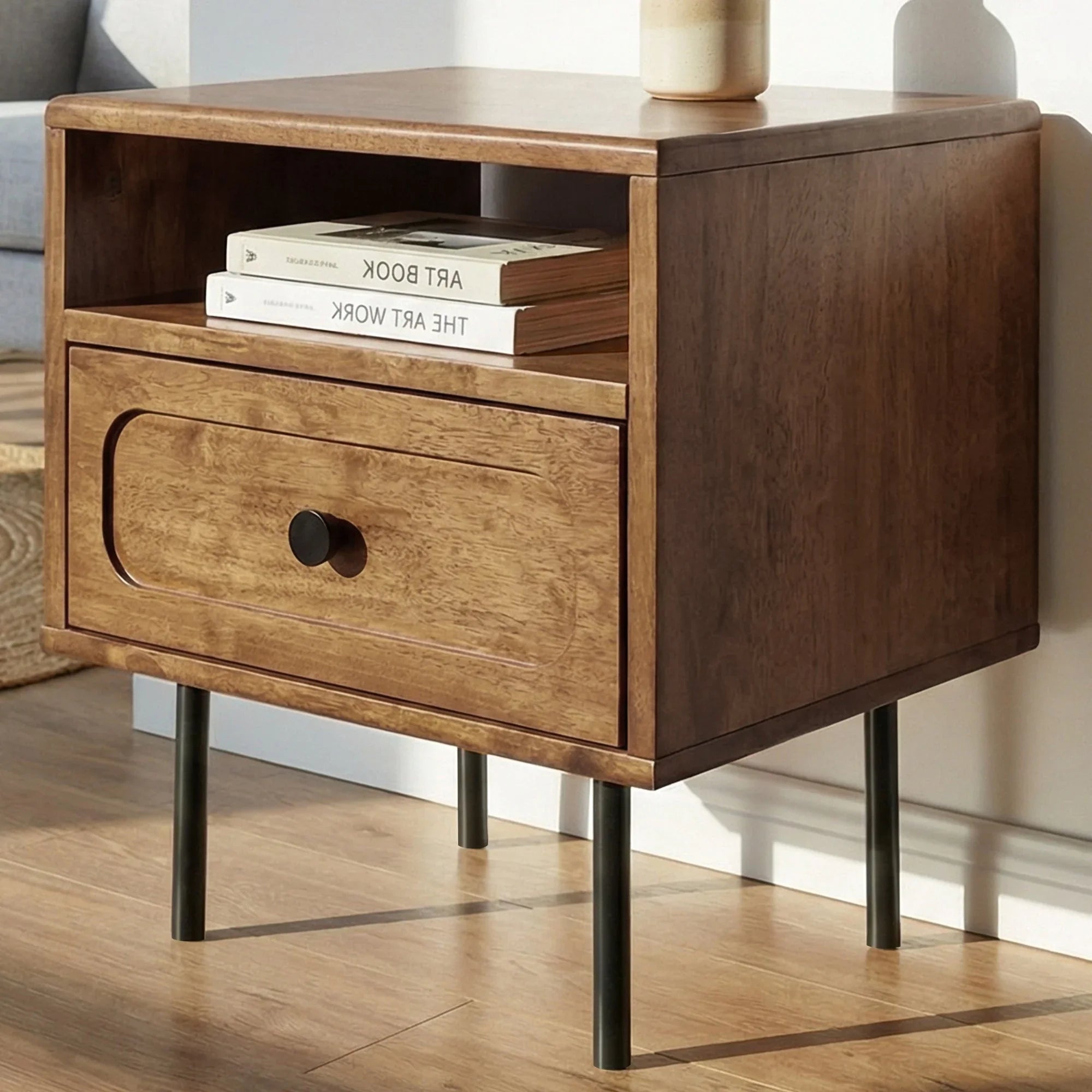 Savana Solid Wood Single-Drawer Nightstand