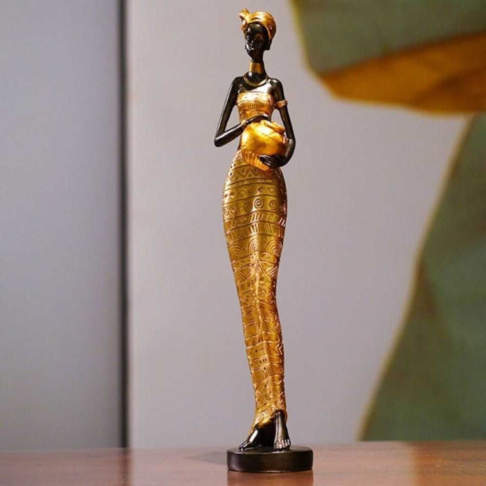 Tall African Woman Sculpture – Resin [[SKU:HOA-SCU-532-C]]