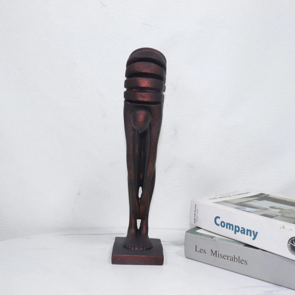 Bending Figure Sculpture – Black Resin [[SKU:HOA-SCU-563]]