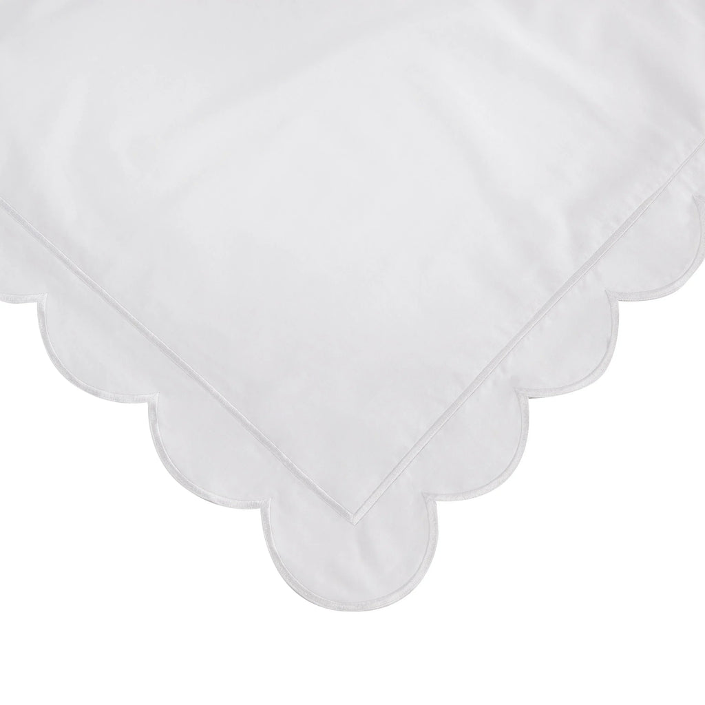 Scallop Frame Embroidered Cotton Percale Duvet Set Mélange Home