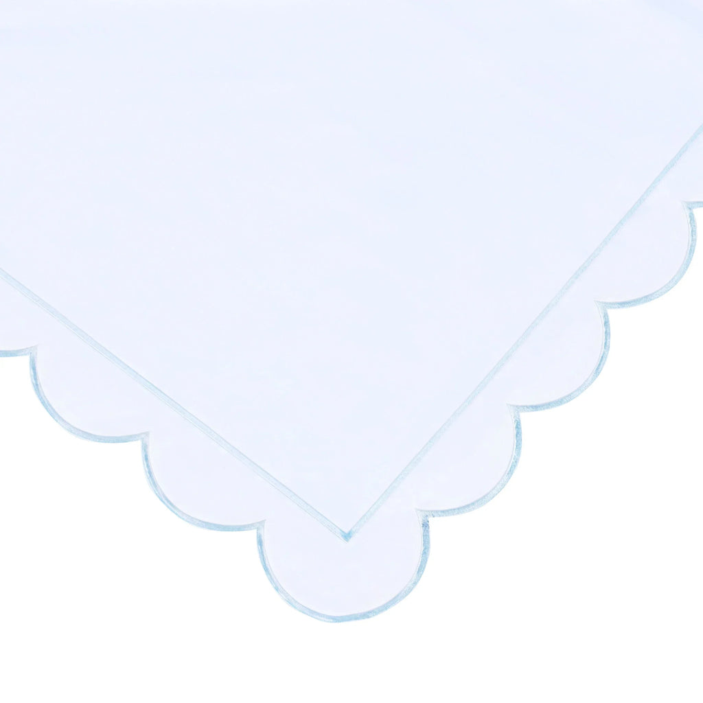 Scallop Frame Embroidered Cotton Percale Duvet Set Mélange Home