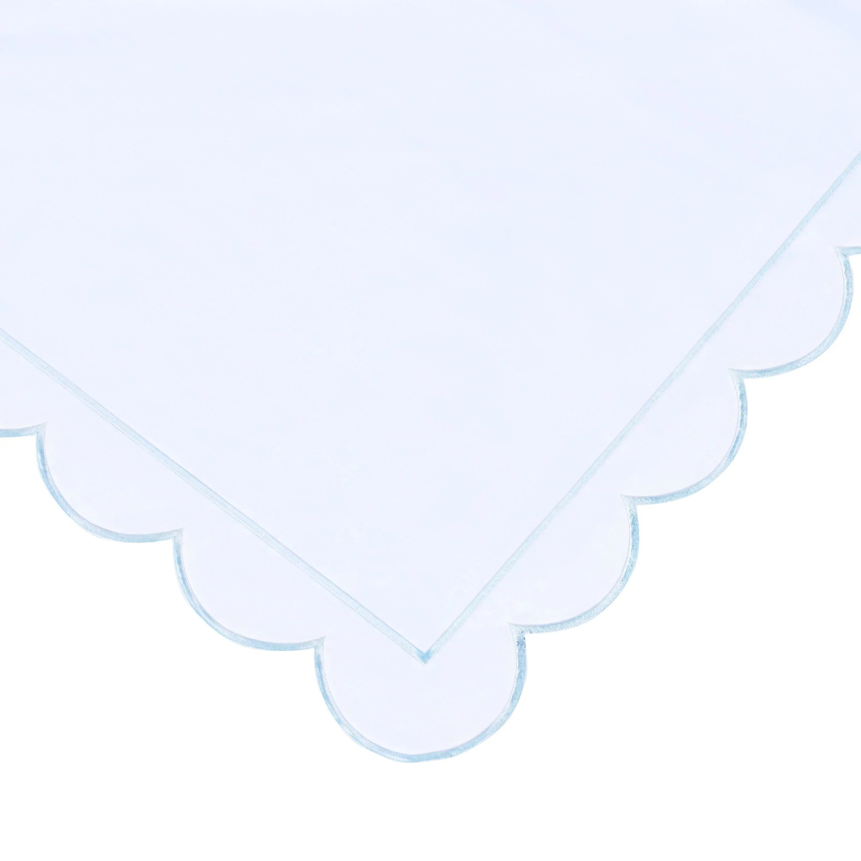 Scallop Frame Embroidered Cotton Percale Duvet Set Mélange Home