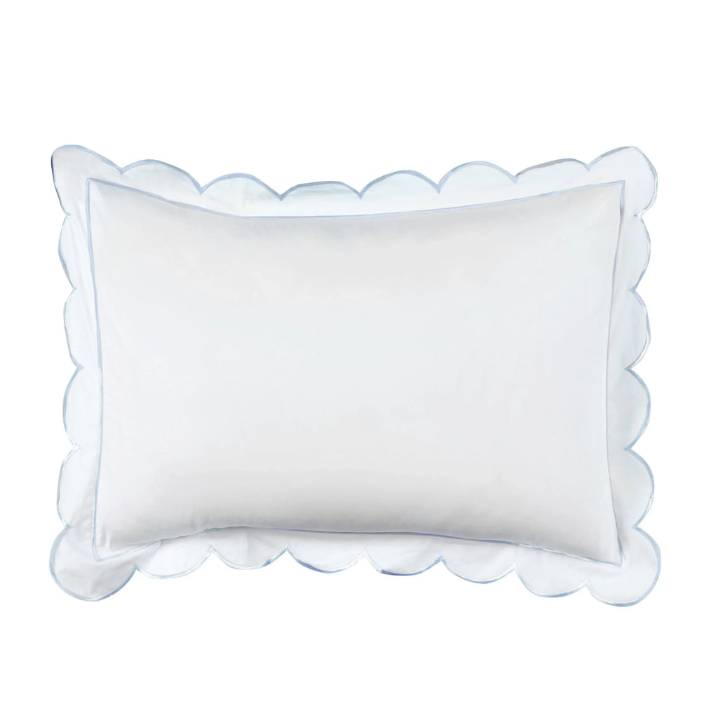 Scallop Frame Embroidered Cotton Percale Duvet Set Mélange Home
