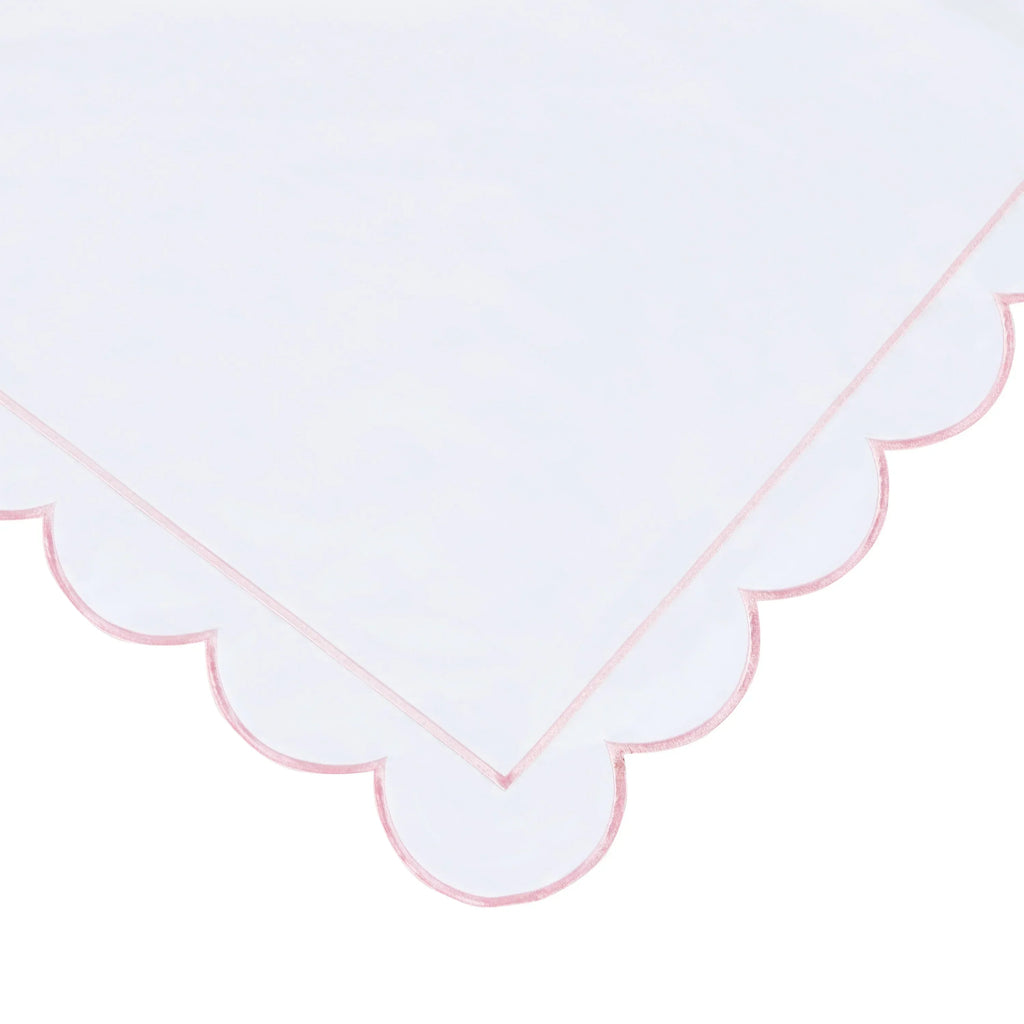 Scallop Frame Embroidered Cotton Percale Duvet Set Mélange Home