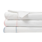 Scallop Frame Embroidered Cotton Percale Pillowcase Pair Mélange Home