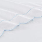 Scallop Frame Embroidered Cotton Percale Pillowcase Pair Mélange Home