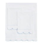 Scallop Frame Embroidered Cotton Percale Sheet Set Mélange Home