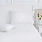 Scallop Frame Embroidered Cotton Percale Sheet Set Mélange Home
