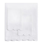 Scallop Frame Embroidered Cotton Percale Sheet Set Mélange Home
