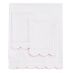Scallop Frame Embroidered Cotton Percale Sheet Set Mélange Home