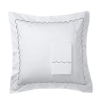 600 Thread Count Scallop Embroidered Euro Sham Pairs Mélange Home
