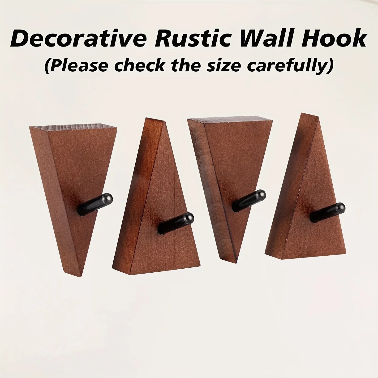 Walnut wall hooks with golden accents, rust proof screws - House of Avana