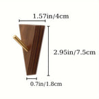 Walnut wall hooks with golden accents, rust proof screws - House of Avana