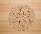 Scattered Chili Handwoven Raffia Round Placemat – Artisan Table Décor Payton James